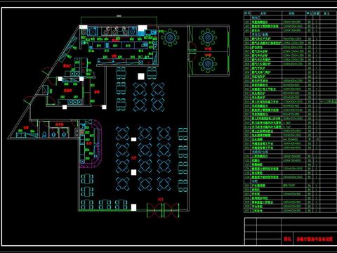  西餐厅CAD平面图 