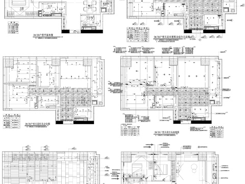  家具布置强电弱电给排水插座空调布局cad施工图 