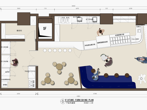  意大利冰淇淋cad平面图 