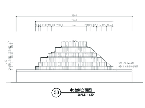  叠水池CAD节点大样 