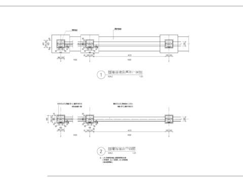  铁艺围墙节点大样 