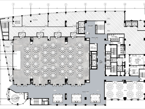  酒店宴会厅cad平面图 
