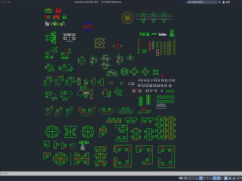  CAD办公空间常用cad图库 