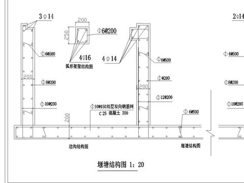  水渠与步行桥节点大样 