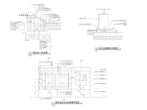  保洁池详图cad大样图 