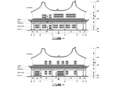  古建筑 寺庙 寺院cad施工图 