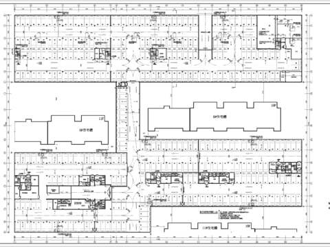  地下车库及人防工程cad平面图 