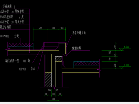  隔热层大样cad施工图 