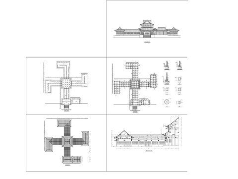  羅漢堂建筑CAD施工圖 