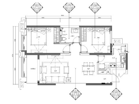  住宅平面布置CAD施工图 