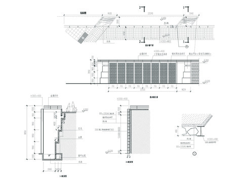  跌水墙cad大样图 