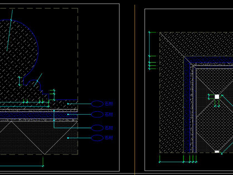  大拼花cad节点大样图 