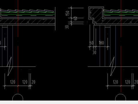  檐口剖面节点CAD详图 