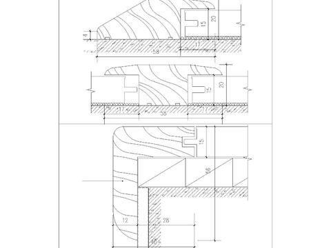  木地板节点 材料拼接节点详图cad大样图 