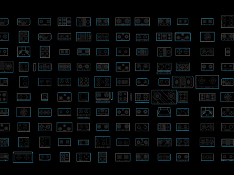  燃气灶煤气灶cad图库 