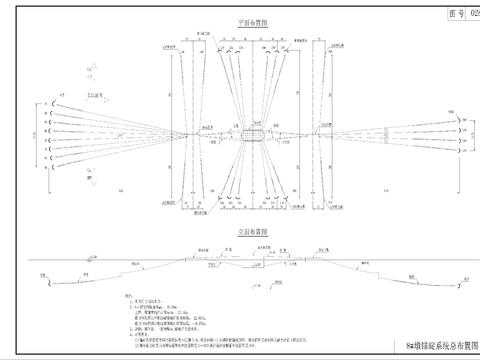  錨碇系統(tǒng)總布置CAD施工圖 
