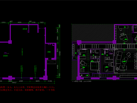  175㎡大平层家装CAD平面图 