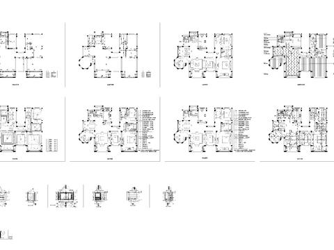  一套三室两厅一厨两卫CAD施工图 