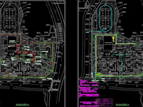  小学地下室给排水、消防系统图及平面图 