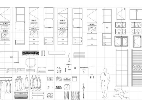  衣柜定制类板式CAD图库 