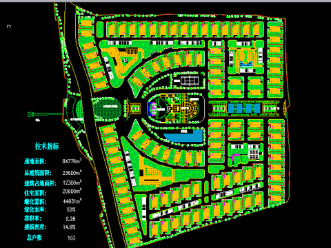  住宅小区规划cad平面图 