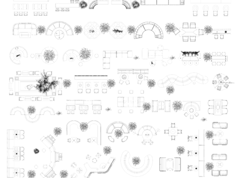  户外休闲桌椅组合 卡座沙发 餐桌椅 户外吧台cad图库 