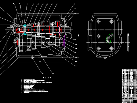  变速器设计cad施工图 