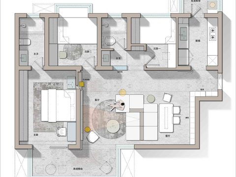  家装装修样板间CAD平面图 