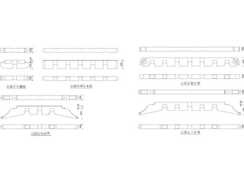  中式建筑构件耍头正头撑头 