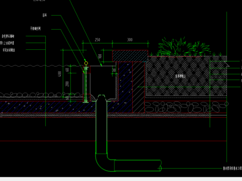  水池溢水口节点大样图 