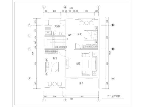  別墅家裝cad平面布置圖 