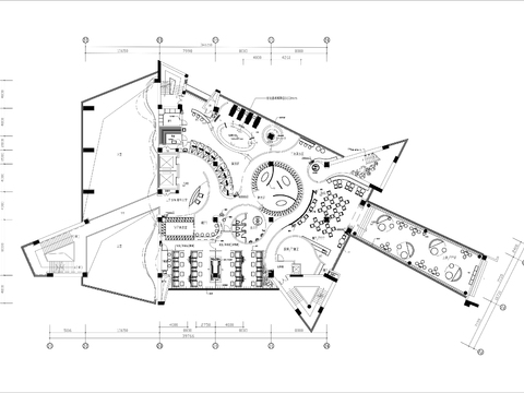  酒店洗浴中心cad平面图 