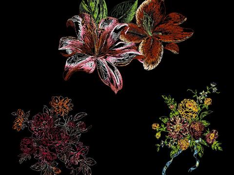  古典中式元素图案花纹天官赐福cad图库 