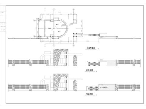  小區(qū)入口大門cad施工圖 