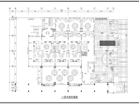  3020㎡餐厅 餐饮空间cad平面图 