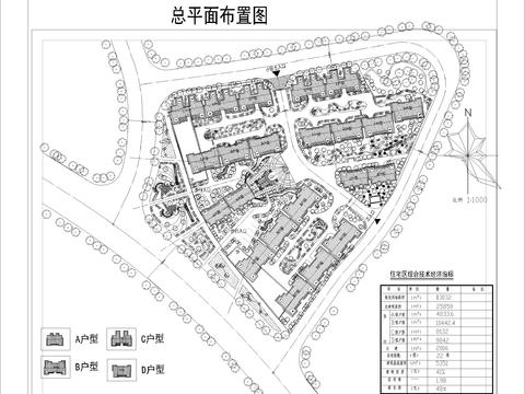  小區(qū)規(guī)劃CAD施工圖 