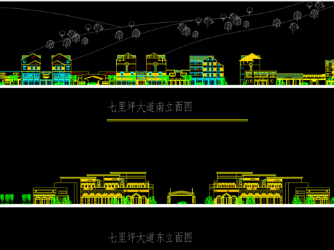  街景立面規(guī)劃CAD施工圖 