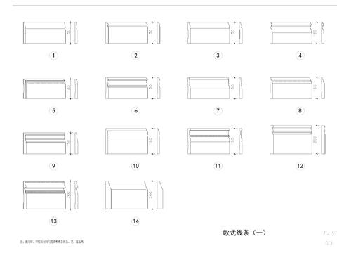  欧式线条cad图块 