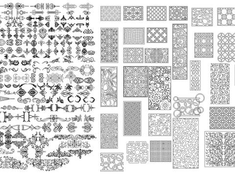  雕花隔断cad图库 