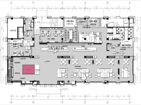  1000㎡售楼部cad平面图 