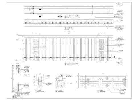  栏杆标准段详图cad大样图 
