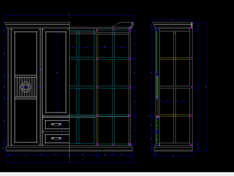  中国风大衣柜CAD施工图 
