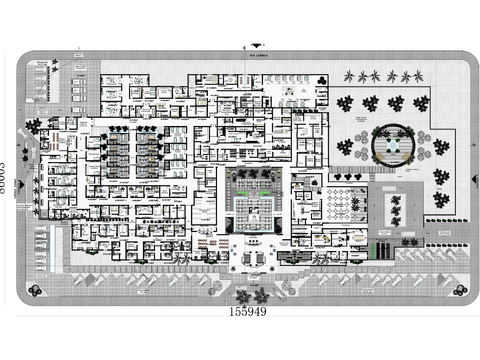  医院景观布局规划cad施工图 
