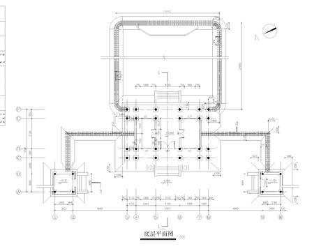  入口大门建筑cad平面图 