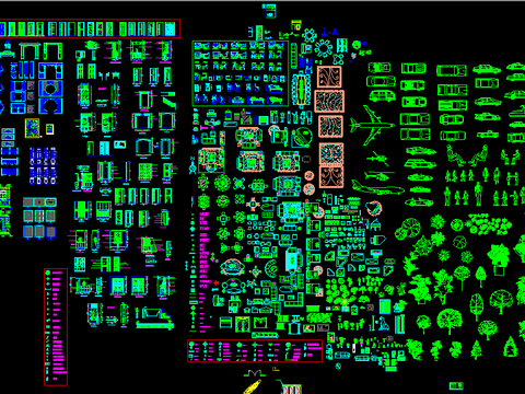  植物家具cad图库 