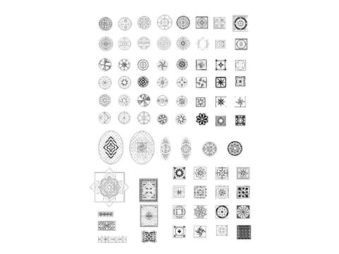  地面拼花雕花cad图库 