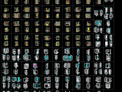  玄关设计87例cad施工图 