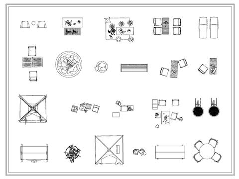  露营设施cad图库 