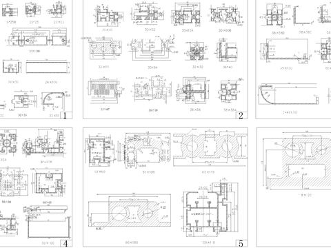  全部铝型材cad图库 