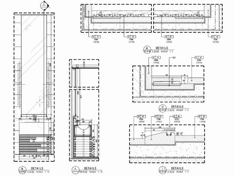  卫生间洗手台及淋浴房地面cad施工图 